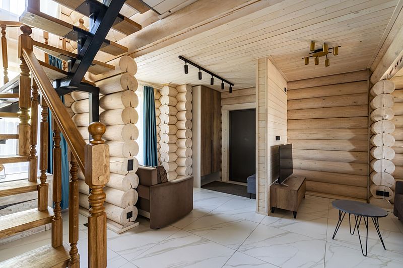 Входная зона и зона гостиной