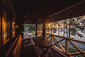 Четырёхместный коттедж Comfort с красивым видом из окна, Гостевой дом Доминн, поселок Эссойла