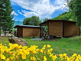Трёхместный коттедж Comfort с красивым видом из окна, Туркомплекс Красный камень (Алтай), Бирюзовая Катунь