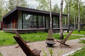 Дом 6-местный Glass box 85, Частный домик в соснах, деревня Красный Огорок