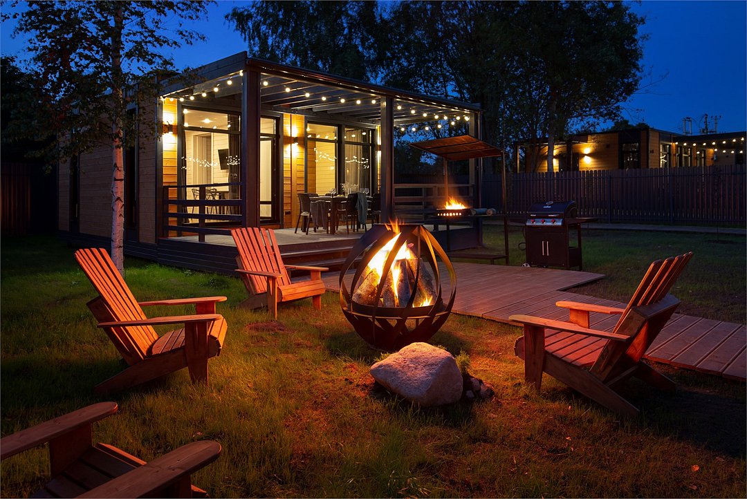 Коттедж 4-местный (с 1 спальней, купелью и баней)