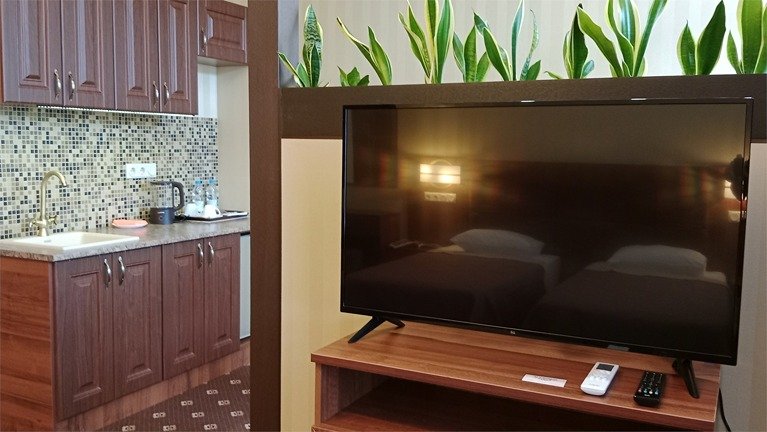 Апартаменты 2-местный 1-комнатный (с просторной спальней и балконом)