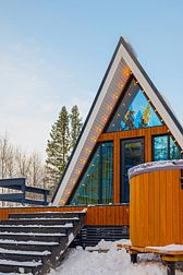 Гостевой дом А-Фрейм с камином и купелью