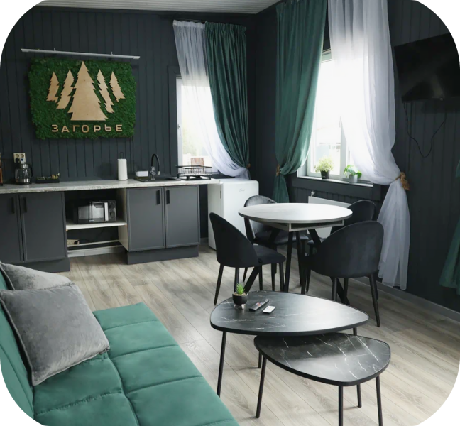 Коттедж 2-местный 2-комнатный (Мятный Лофт)