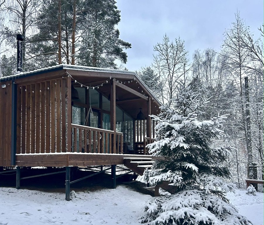 Частный дом у озера с террасой Сосновый дом, Орехово, Ленинградская область