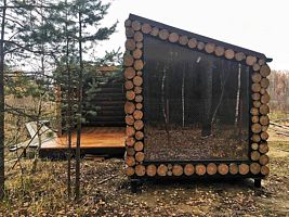Дом Хижина 3 с горячим чаном и сауной, Дома в аренду Глэмпинг на озерах, деревня Тимково