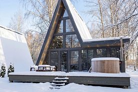 A-Frame №7 с купелью, баней и террасой, База отдыха Les Holidays, Киржачский район