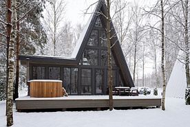 A-Frame №8 с купелью, баней и террасой, База отдыха Les Holidays, Киржачский район