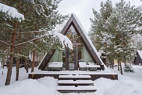 A-Frame №14 с камином, кондиционером и террасой, База отдыха Les Holidays, Киржачский район