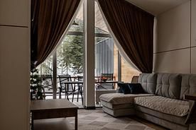 Шестиместный коттедж Comfort с видом на горы, База отдыха Dombay Paradise, Домбай