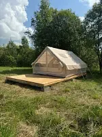Двухкомнатная палатка 12 м.кв. на настиле + матрас 152*200*40 (с 12 до 12), Дома в аренду Фермерский кемпинг Цапелька, Талдомский район