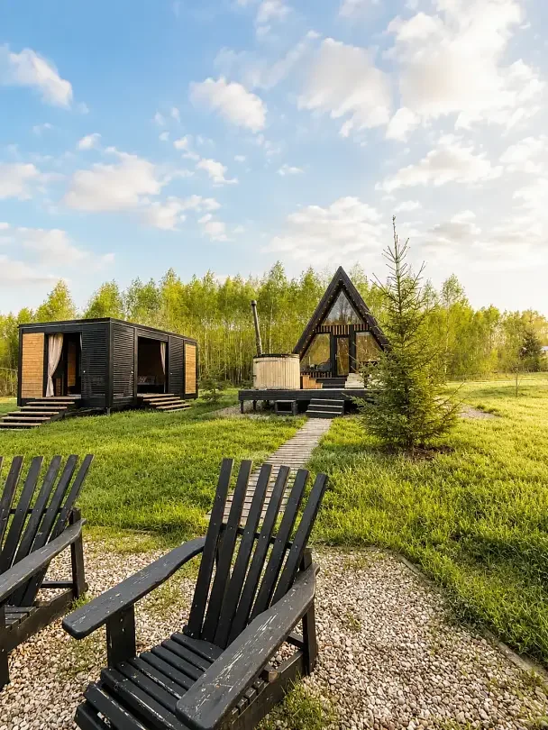 Глэмпинг Domingo Dacha A-Frame (Доминго Дача А-Фрейм), Московская область, Серпухов Серпуховский район деревня Клейменово деревня Терехунь