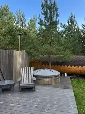 Баня-бочка для гостей коттеджа A-frame Grey — Коттеджный комплекс «Ёlki», Слободской район