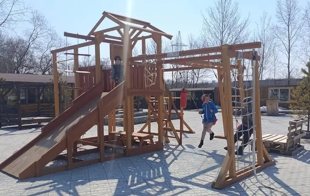 Детская площадка — Дома в аренду «Дом Фламинго», Хабаровск