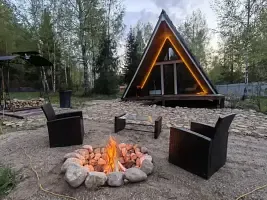 Двухместные апартаменты с красивым видом из окна (двуспальная кровать), Коттедж Хижина Лешего, Переславль-Залесский