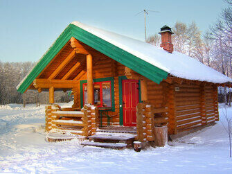 Коттедж зимой | Чудское подворье, Псковская область
